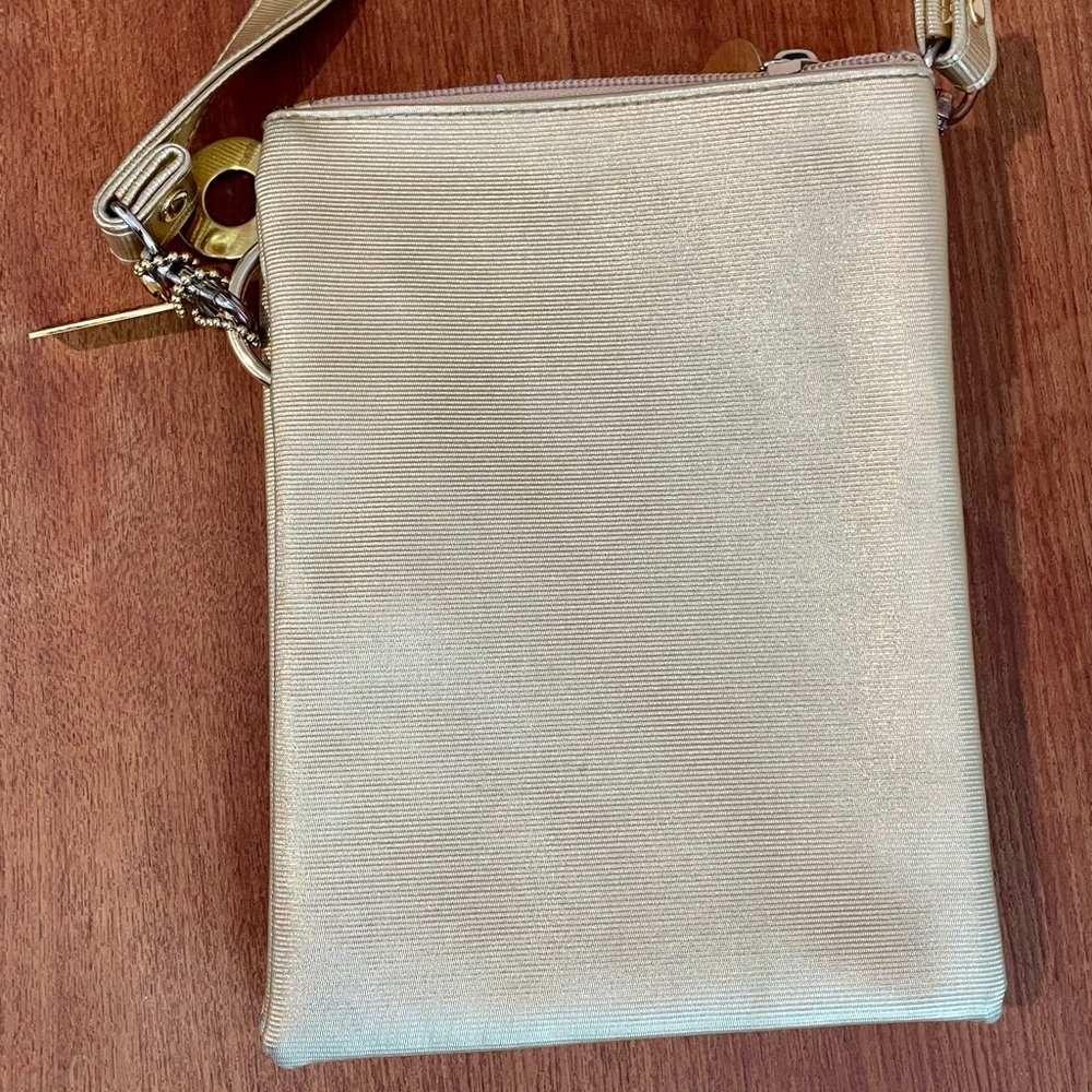 Vintage 1980s Nima Gold Tiger Brooch Triple Pocket Women’s Crossbody Bag Purse - Picture 8 of 13
